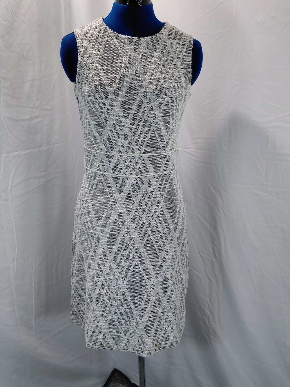 Ann Taylor White Geometric Lace Shift Dress